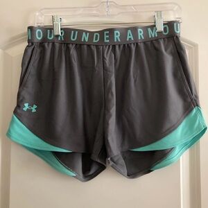Under Armour Gray & Teal Women's Athletic Shorts